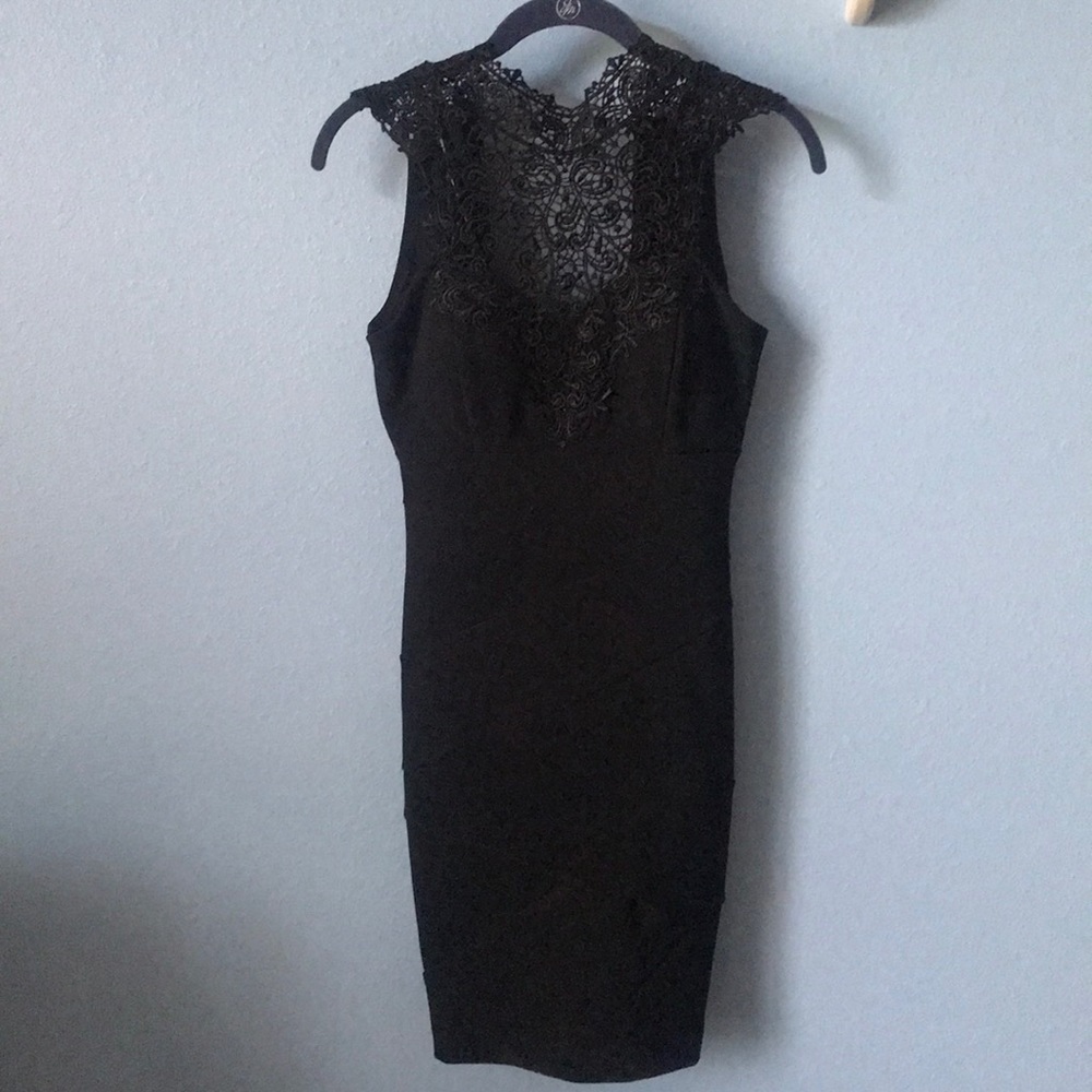 Black body con cocktail dress.